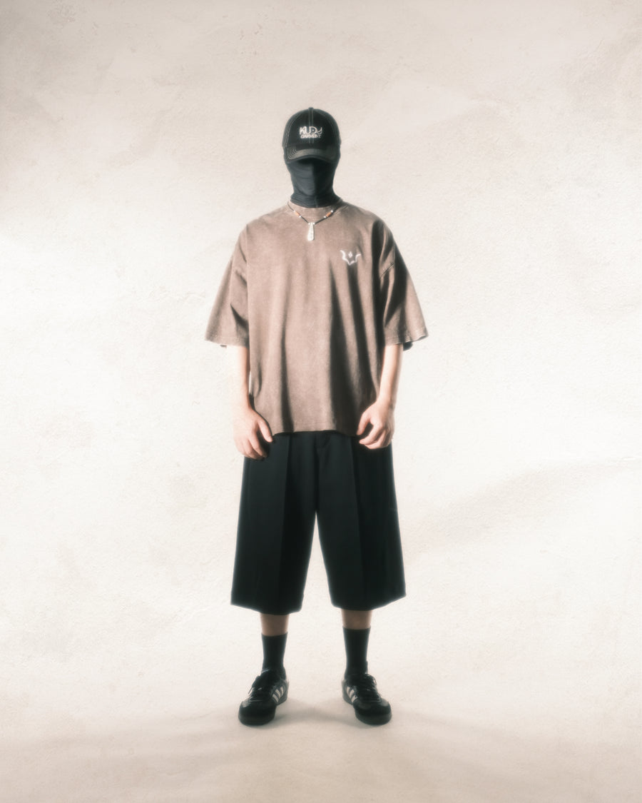 “K” Logo Washed T-shirt ᛝ Washed Brown