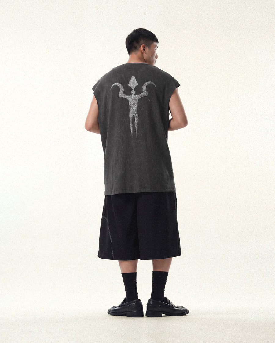 Pleat Fan Shorts ᛝ Black