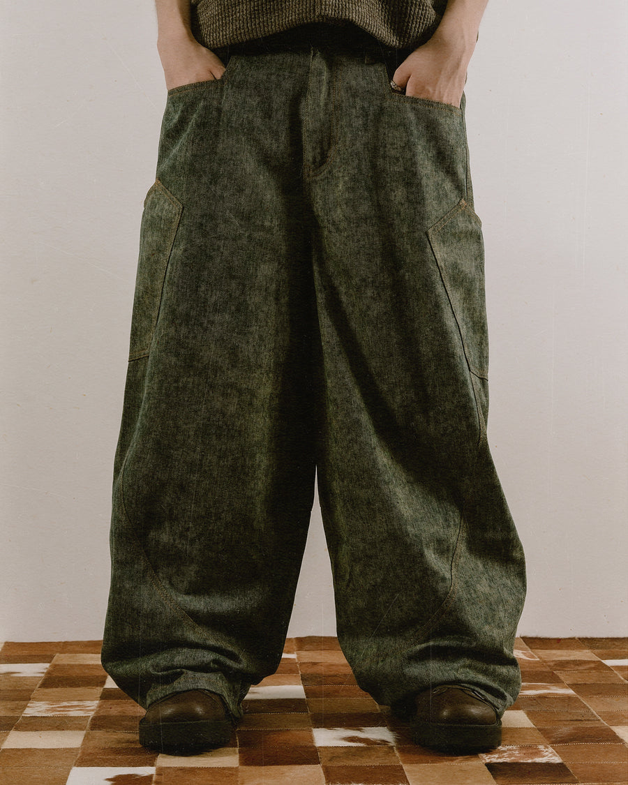 Wide Barrel Jeans ᛝ Indigo Green