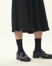 Pleat Fan Shorts ᛝ Black