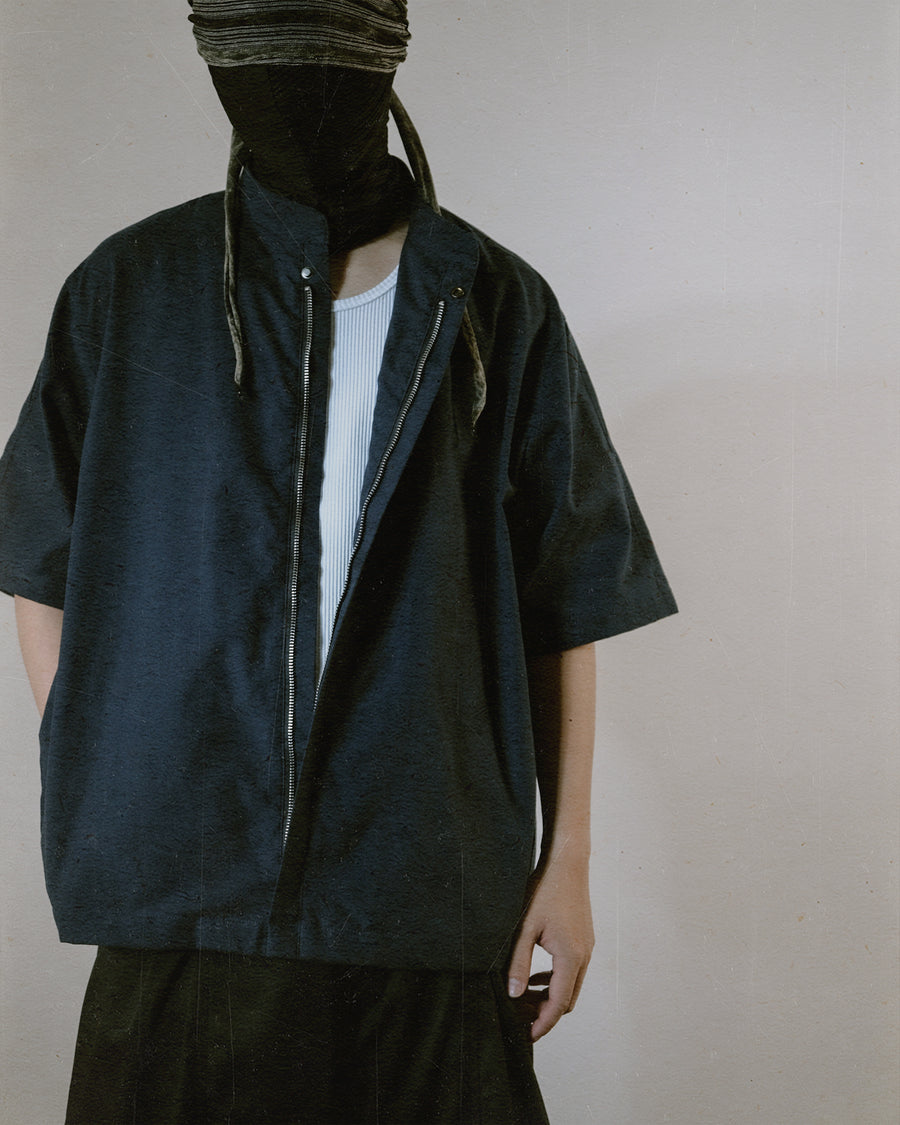 Stand Collar Shirt ᛝ Navy