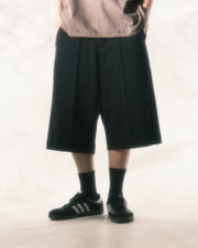 Arc Stitch Wide Shorts ᛝ Black