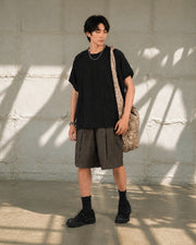 Contour Pleat Shorts ᛝ Taupe