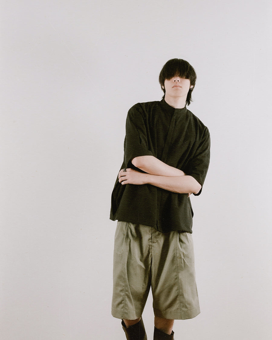 Stand Collar Shirt ᛝ Black