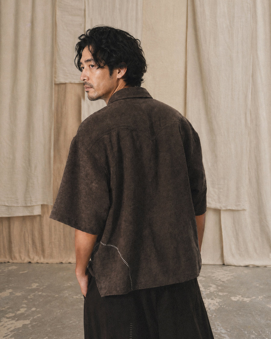 Boxy Trace Shirt ᛝ Brown