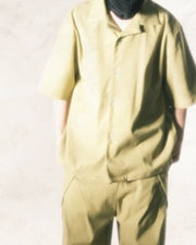 Stripe Cuban Shirt ᛝ Olive Green
