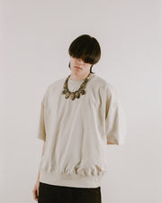 Boxy Ribbed Tee ᛝ Grey White