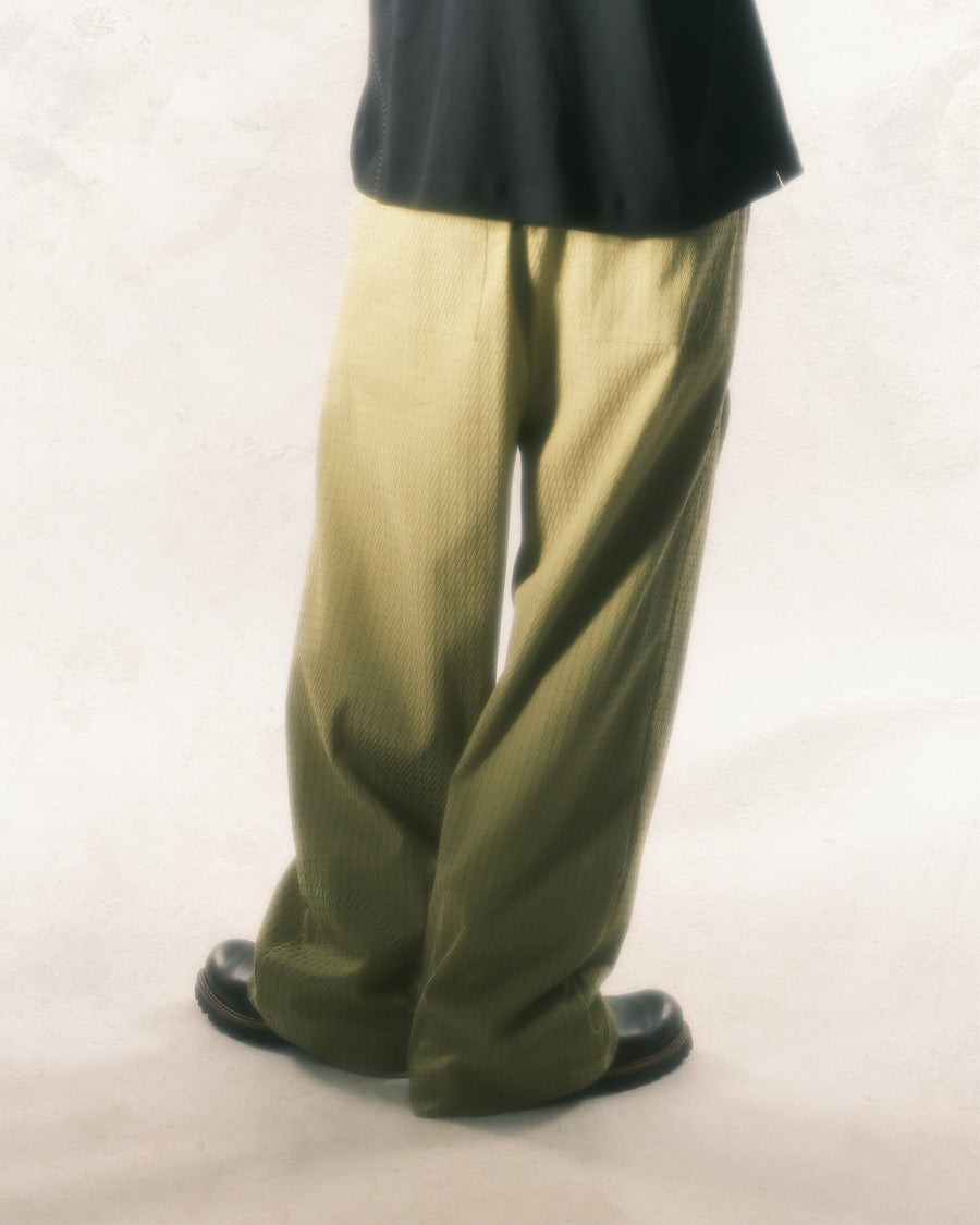 Stripe Layer Pants ᛝ Olive Green