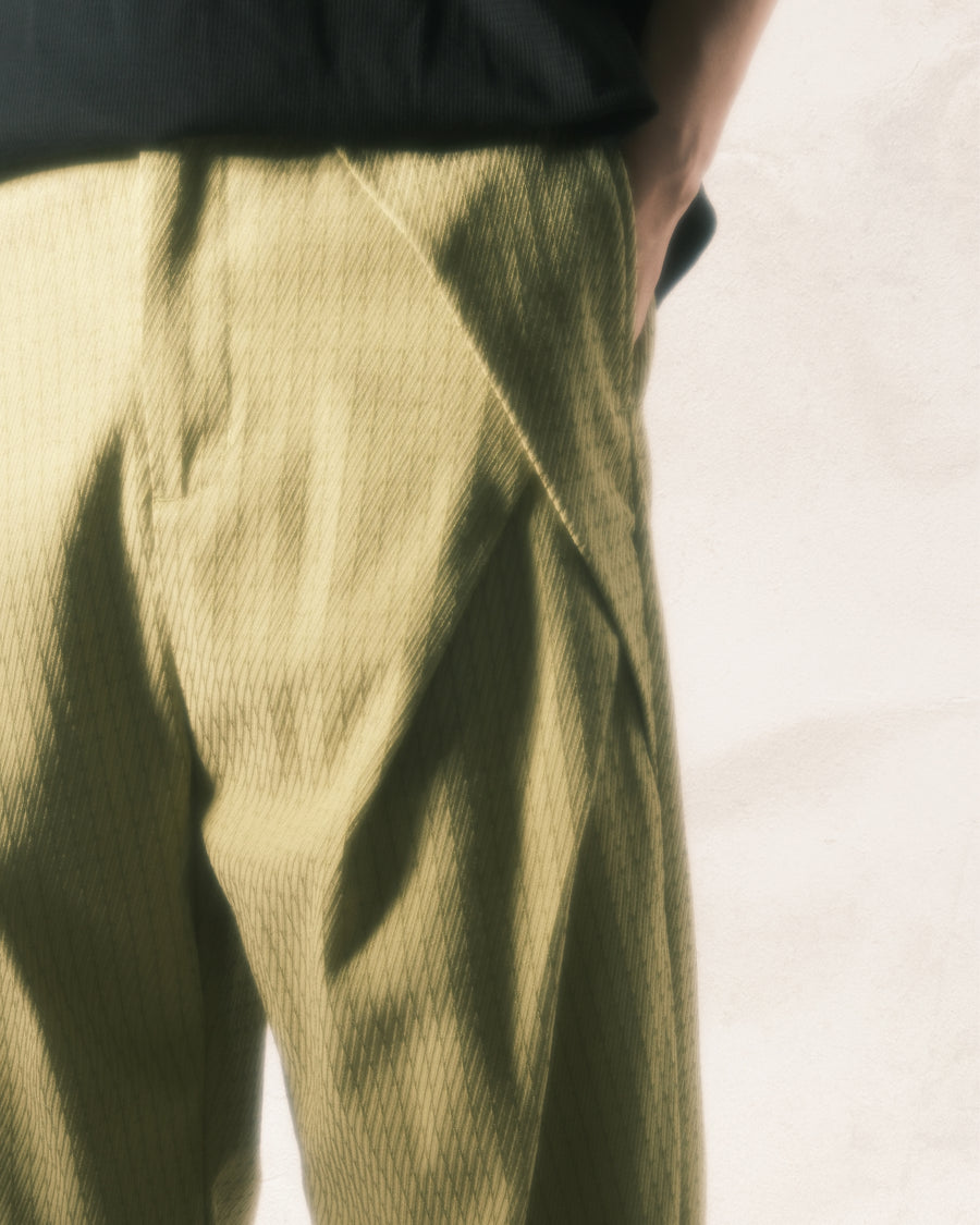 Stripe Layer Pants ᛝ Olive Green