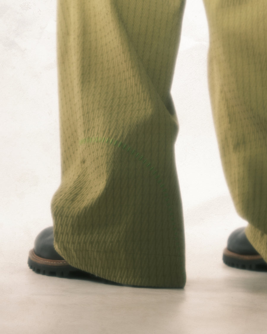 Stripe Layer Pants ᛝ Olive Green