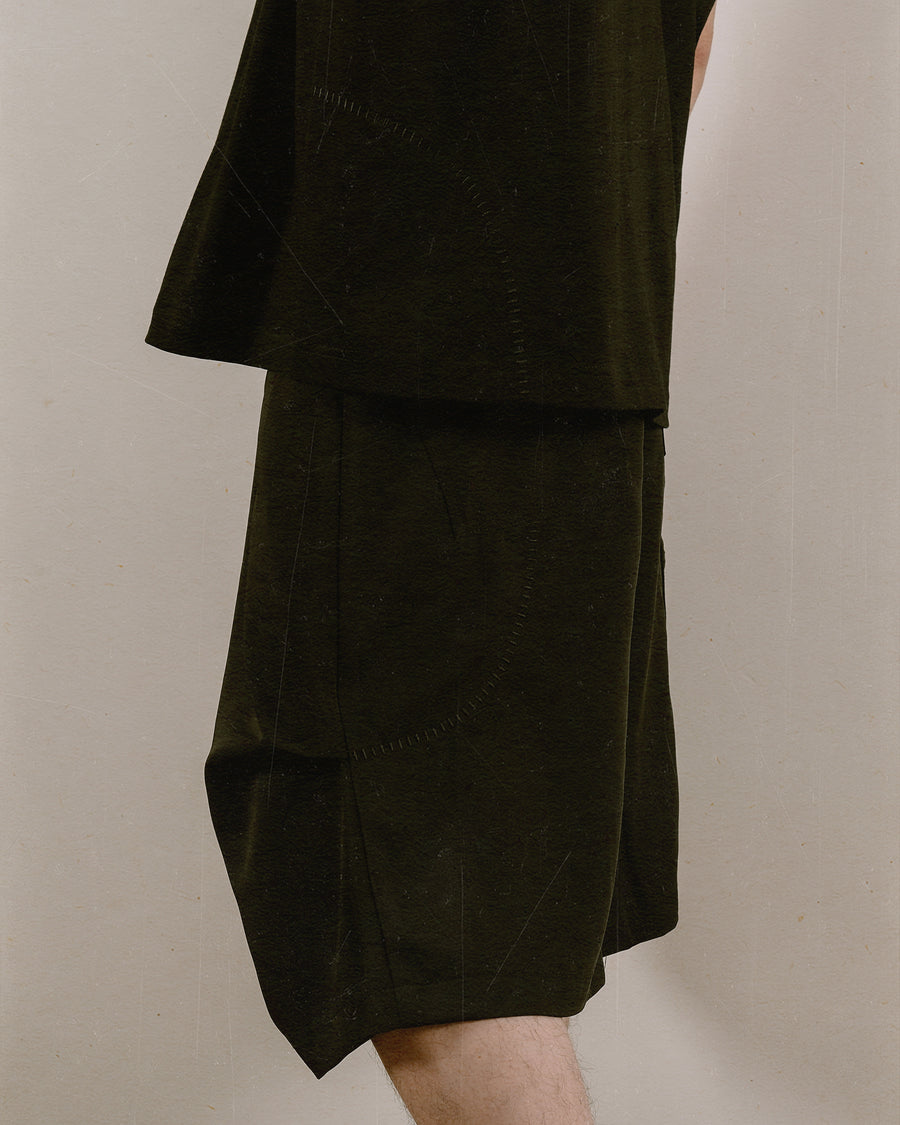 Layer Fold Pocket Shorts ᛝ Black