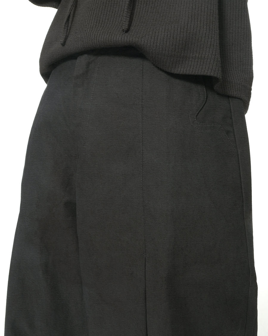 Panelled Pleat Pants ᛝ Black