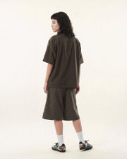 Flow Pleat Shirt  ᛝ Brown