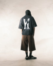 “K” Logo Washed T-shirt ᛝ Washed Black