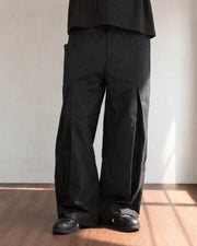 Panelled Pleat Pants ᛝ Black