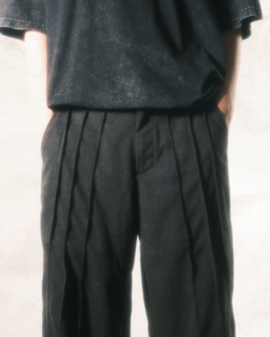 Flow Pleat Pants ᛝ Black
