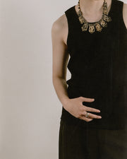 Cotton Rib Tank Top ᛝ Black