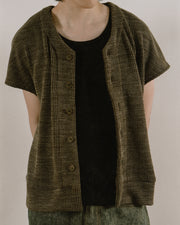 Box Knit Vest ᛝ Mocha Brown