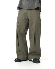 Panelled Pleat Pants ᛝ Green