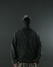 Stitch Knit Cardigan ᛝ Black