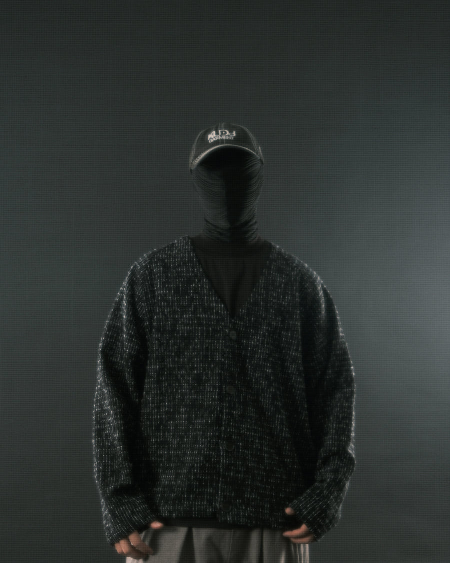 Stitch Knit Cardigan ᛝ Black