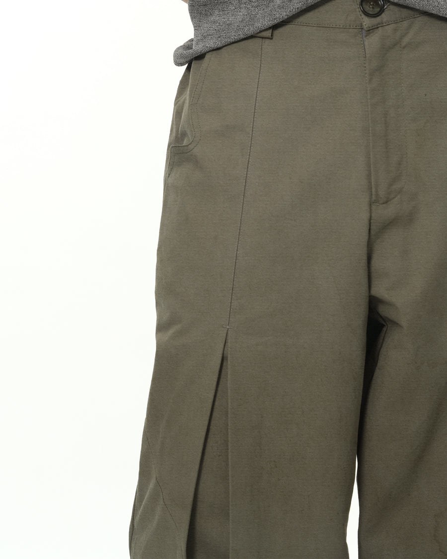 Panelled Pleat Pants ᛝ Green