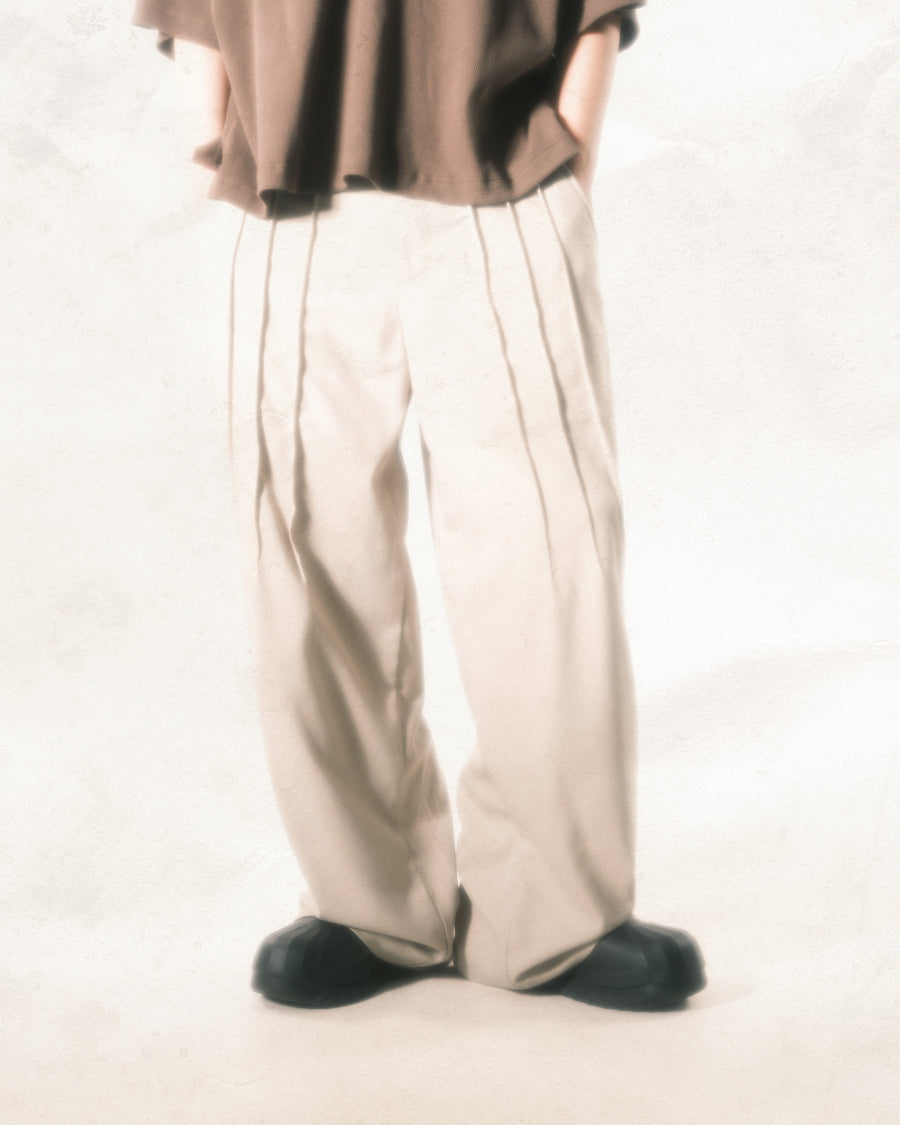 Flow Pleat Pants ᛝ Khaki