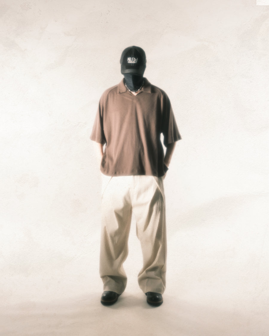 Waffle Boxy Polo T-shirt ᛝ Mocha