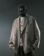 Arc Double-Breasted Blazer ᛝ Taupe