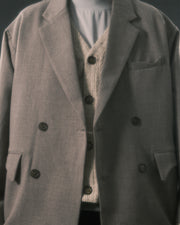 Arc Double-Breasted Blazer ᛝ Taupe