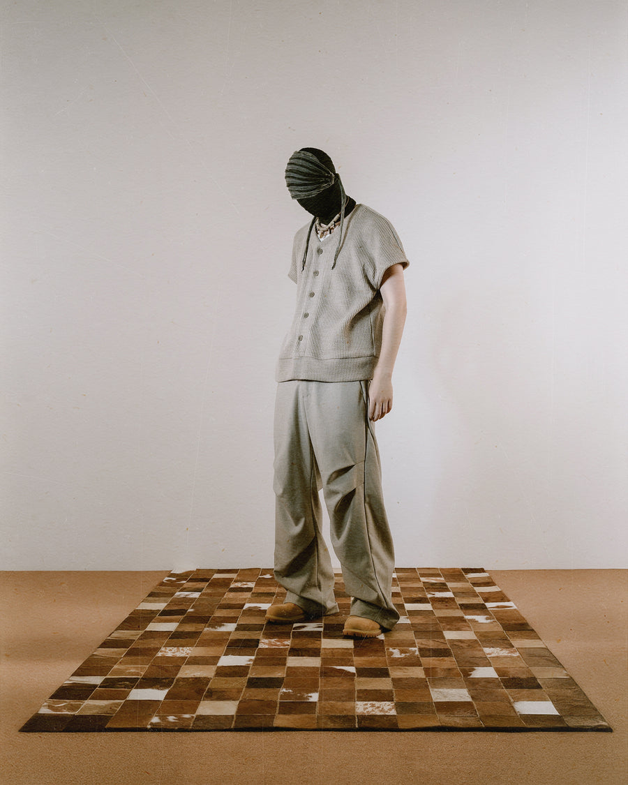 Panelled Knee Slacks ᛝ Beige
