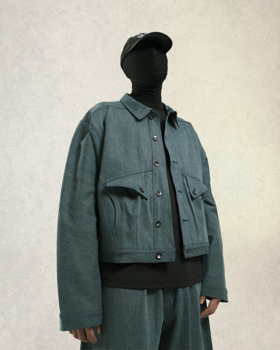 Arc Spine Denim Jacket ᛝ Washed Pine