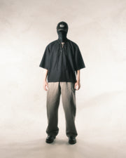 Boxy Lace-up T-shirt ᛝ Black