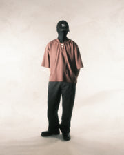 Boxy Lace-up T-shirt ᛝ Clay Brown