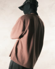 Boxy Lace-up T-shirt ᛝ Clay Brown