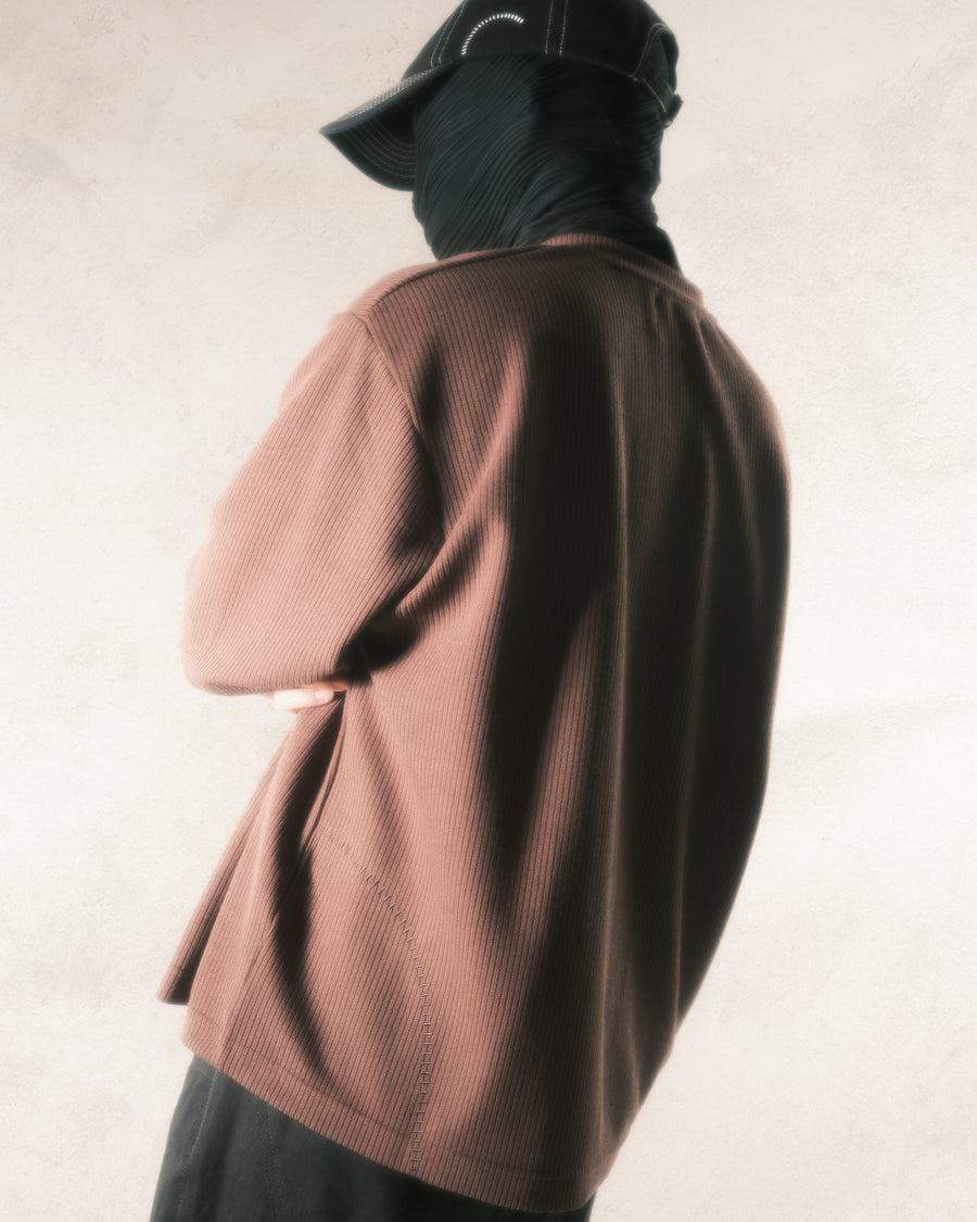 Boxy Lace-up T-shirt ᛝ Clay Brown