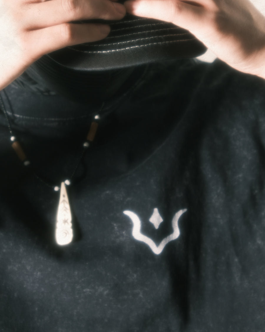 “K” Logo Washed T-shirt ᛝ Washed Black