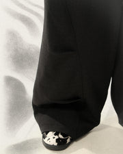 Pleat Curved Pants ᛝ Black