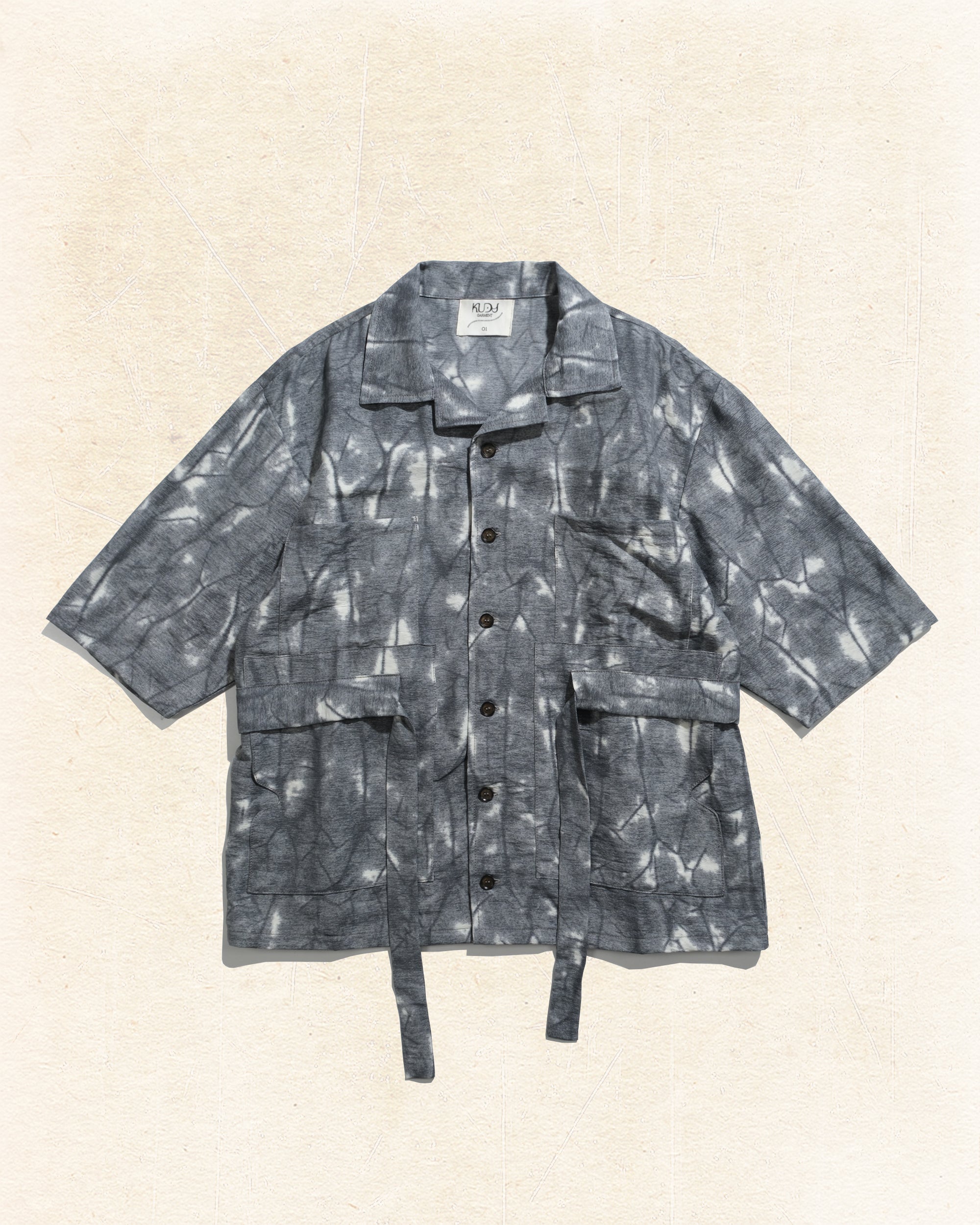 Layered Tie Shirt ᛝ Grey