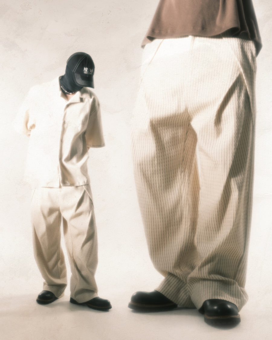 Stripe Layer Pants ᛝ Ivory Stripe