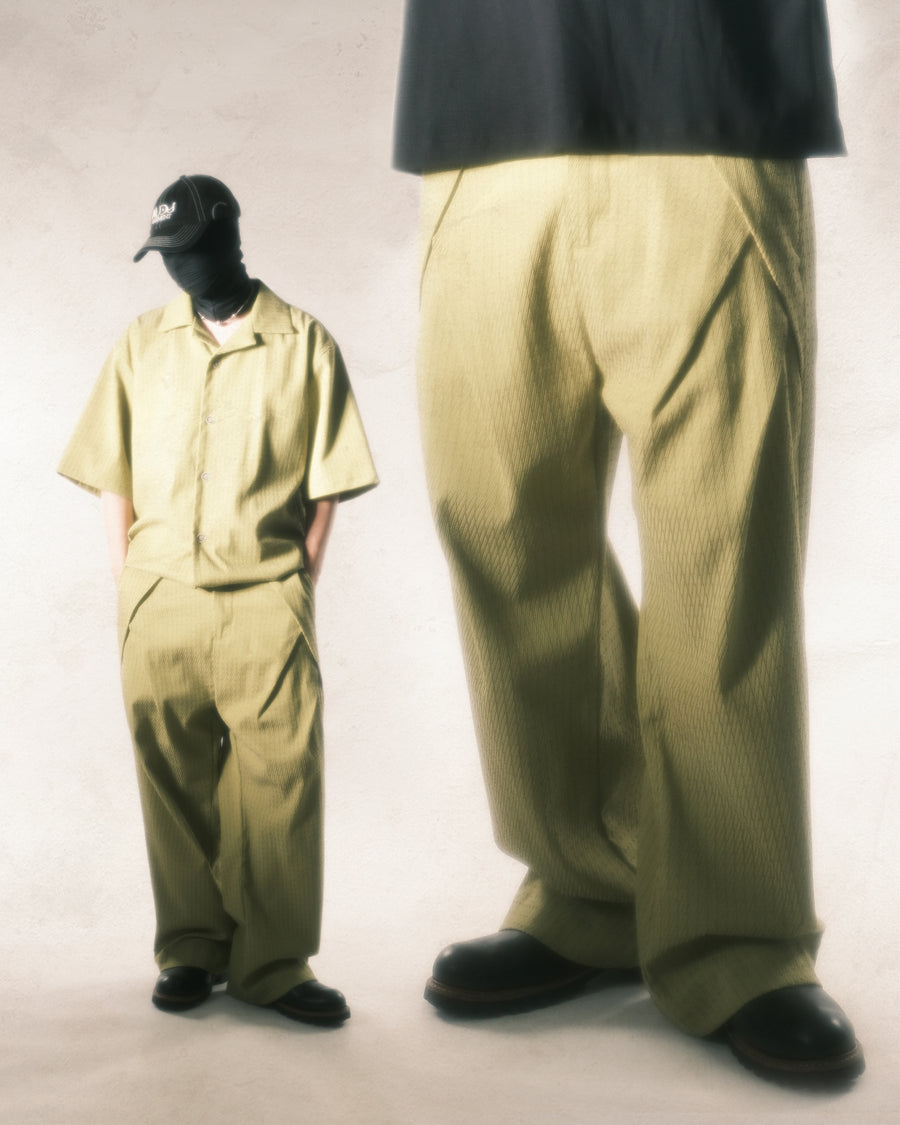 Stripe Layer Pants ᛝ Olive Green