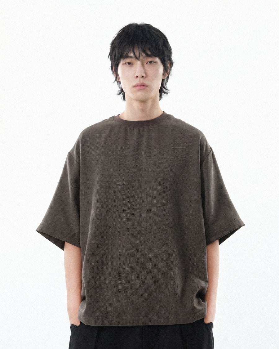 Curved Texture T-shirt ᛝ Wood