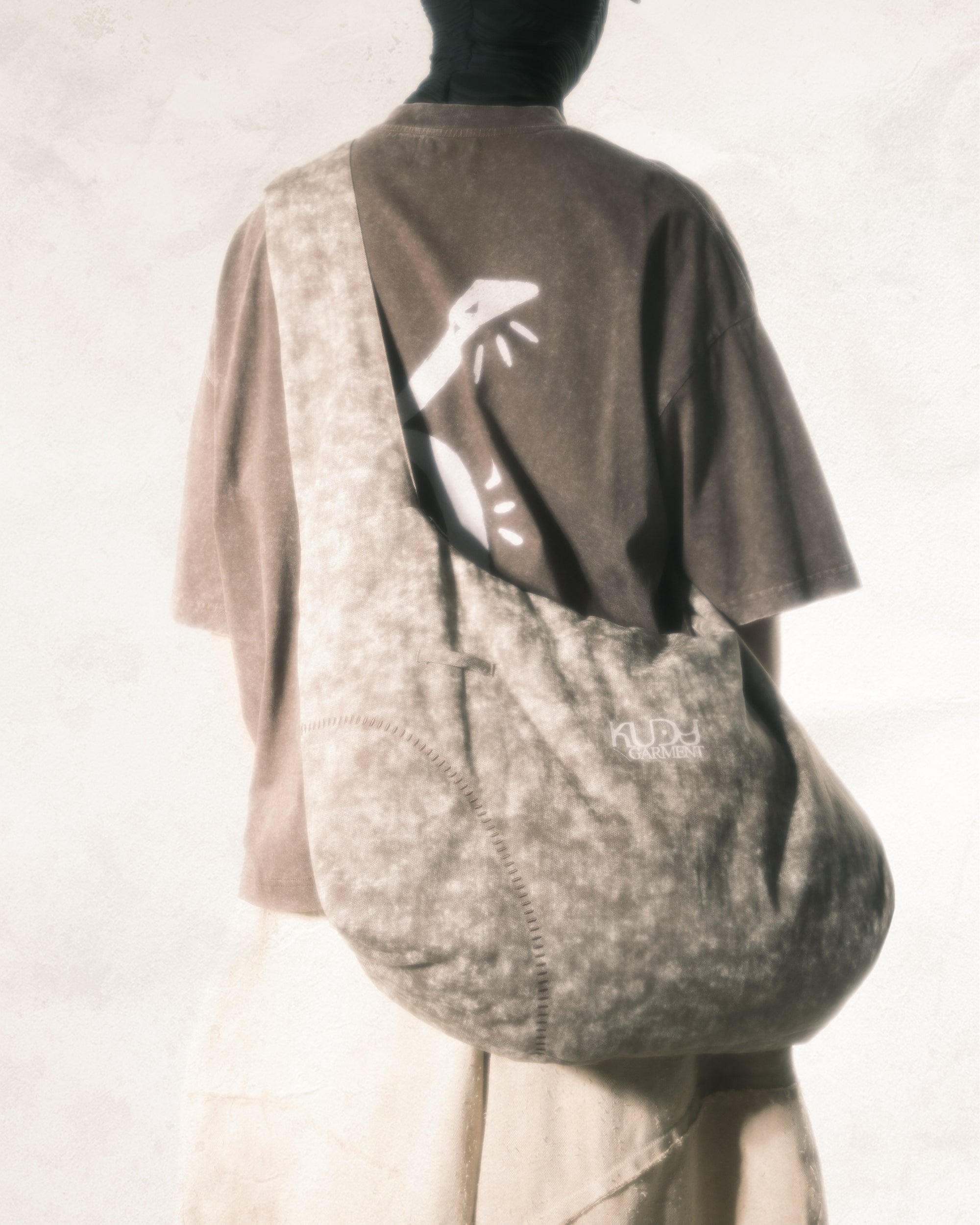 Tie-up Strap Shoulder Bag ᛝ Washed Earth