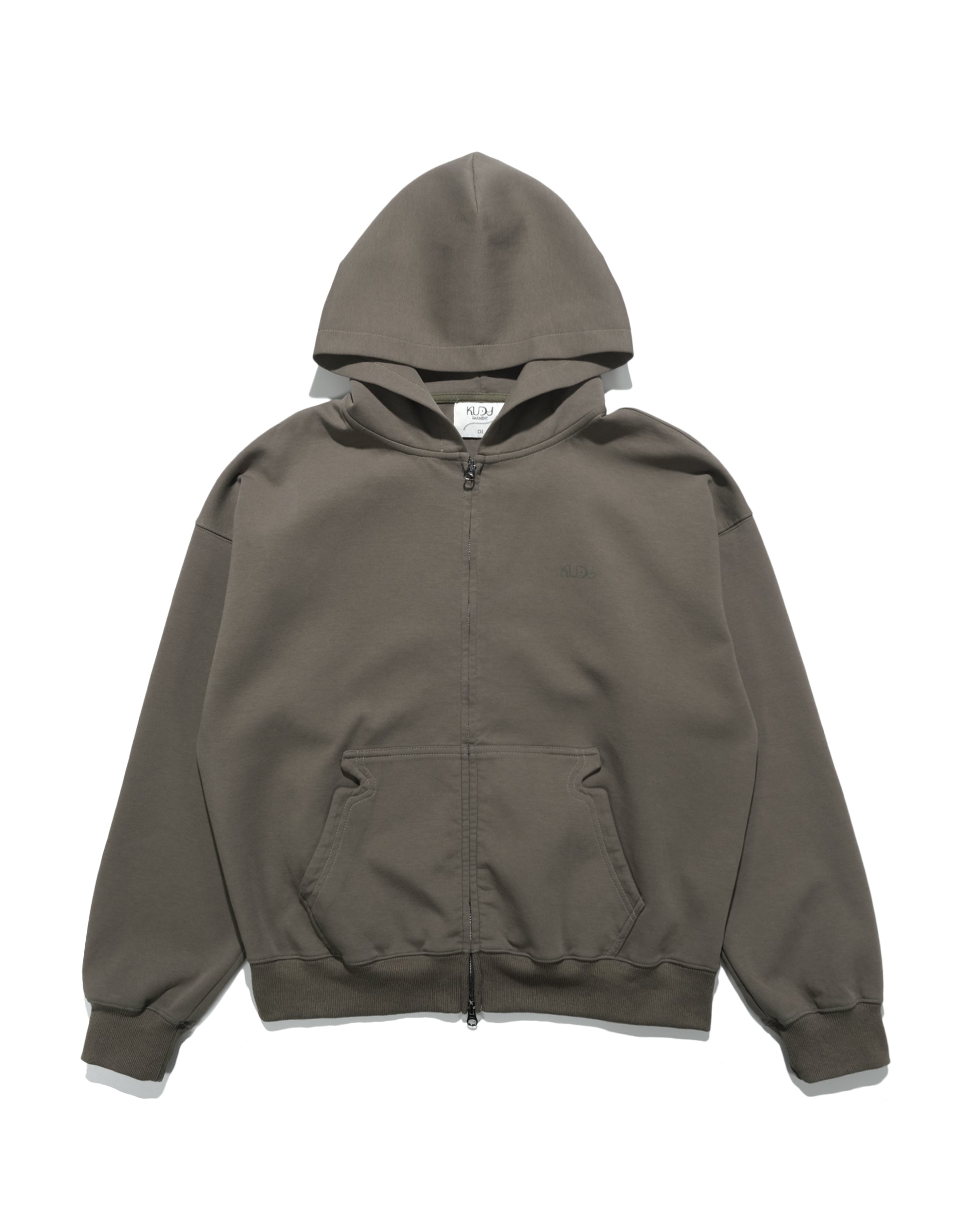Kudu Logo Zip-up Hoodie ᛝ Mocha