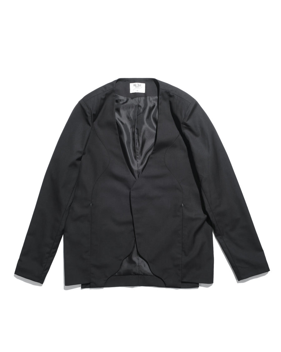 Arc Collarless Blazer ᛝ Black