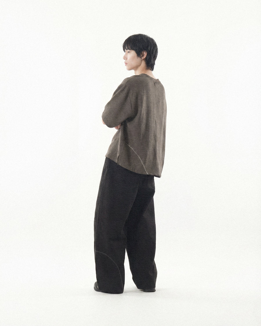 Curved Texture T-shirt ᛝ Wood
