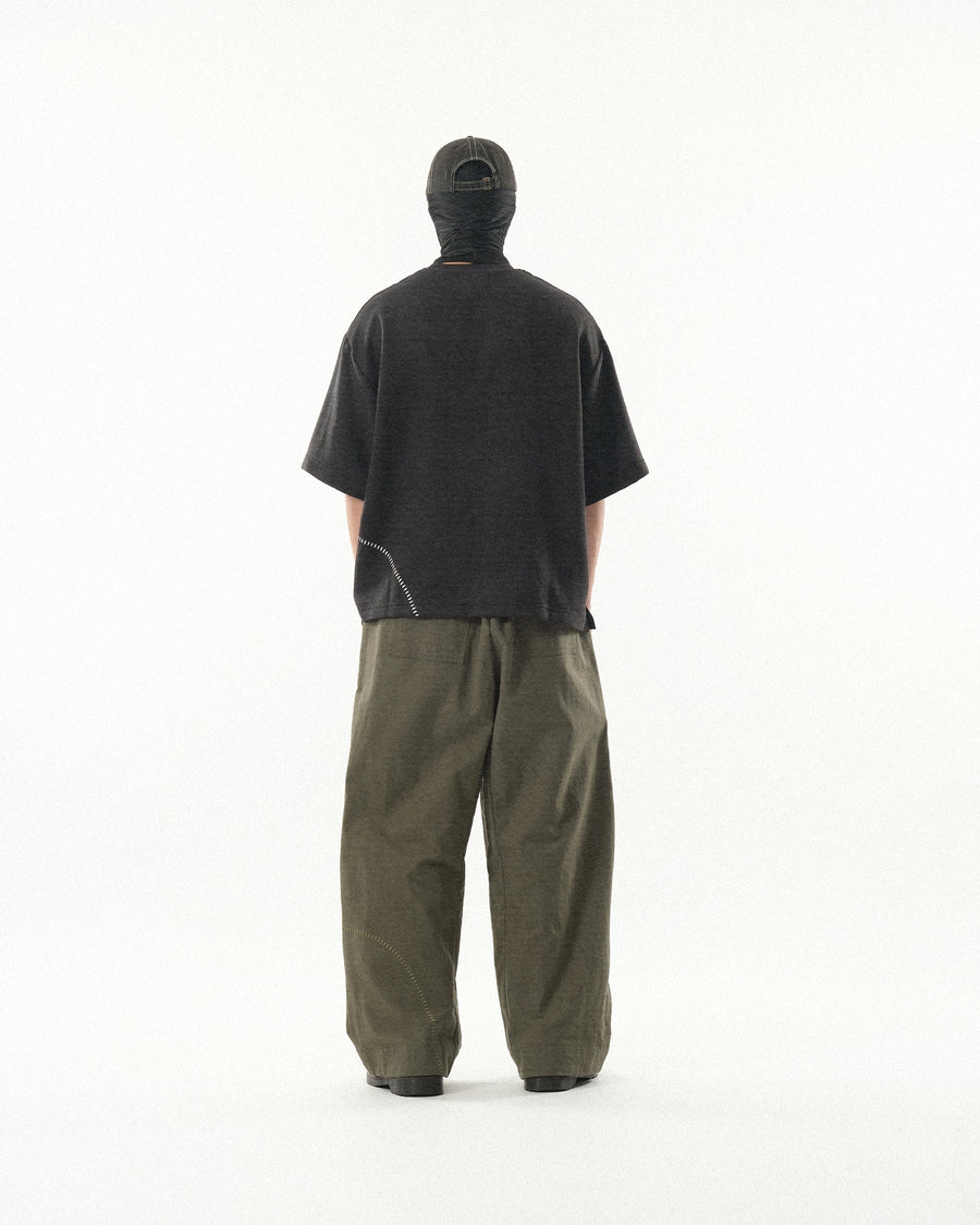 Panelled Pleat Pants ᛝ Green