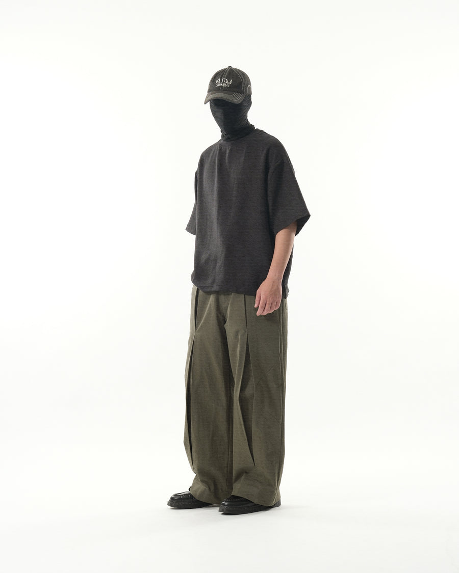 Panelled Pleat Pants ᛝ Green