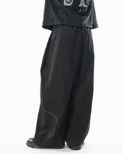 Curved Panel Pants ᛝ Black
