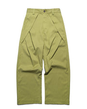 Stripe Layer Pants ᛝ Olive Green